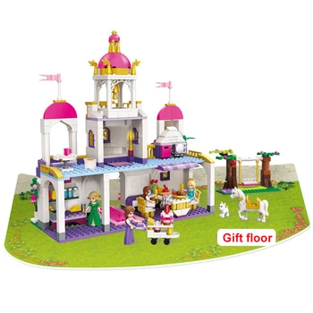 587pcs/set Princesės Pilis Serijos Blokai Maya Gimtadienio Vakarienę Modelis Plytų Rinkinius DIY, Žaislai Vaikams, vaikų Dovanų
