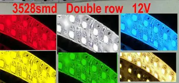 5M 1200 LED smd 3528 LED Juosta Lanksti Šviesos 240leds/M dviejų eilių 12V DC NE Vandeniui Namų krovininių automobilių klubas dekoras-6 spalvos pasirinktinai