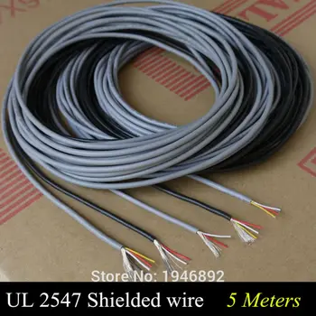 5M UL 2547 28/26/24 AWG Multi-core valdymo kabelis varinė viela, ekranuoti garso kabelis ausinių kabelį, signalo linija