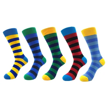 5pairs/daug Mens Laimingas Kojinės 2019 Naujos Prekės Kokybės Šukuotos Medvilnės spalvinga Juokingas Kojines mados Atsitiktinis Įgulos suspaudimo vyras kojinių