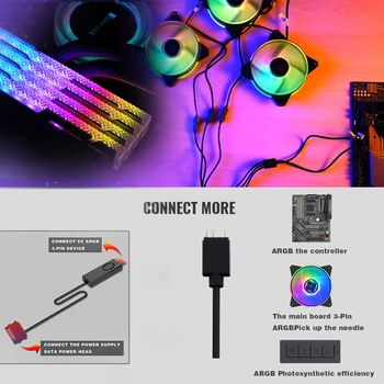 5V ARGB Valdiklis SATA Pin Maitinimo Atminties LED Cool Light Stripe Simfoninis Edition PC Atveju Ventiliatorius, LED Apšvietimas, Vandens Aušintuvas