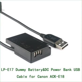 5V USB DR-E18 ACK-E18 Manekeno Baterijos Adapteris Kištukas DC Maitinimo Banko Canon EOS Rebel SL2 SL3 T6i T6s T7i T8i Kiss X8i X9 X10 X9i