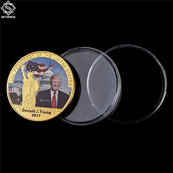 5VNT 2017 Amerikos 45 Pirmininkas Donald Trump JAV Suvenyrų Aukso Moneta, Kad Amerikos Didžiosios Vėl Žetono Vertės Monetos