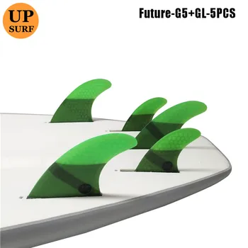 5vnt/4pcs pelekai nustatyti Upsurf Ateityje Fin G5+GL Burlenčių Pelekai Stiklo pluošto Korio Quad Pelekai Quilhas privairavimo įrenginys