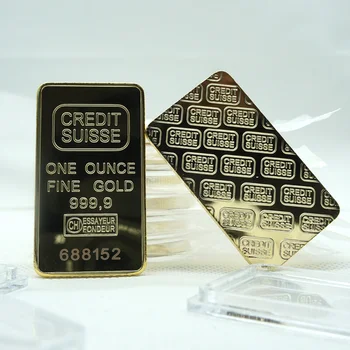 5vnt/daug Šveicarijos Kredito nekilnojamojo 24 auksą, padengtą luito 50 mm x 28 mm juostos su skirtingais serijos lazeriniai skaičius apdaila monetos