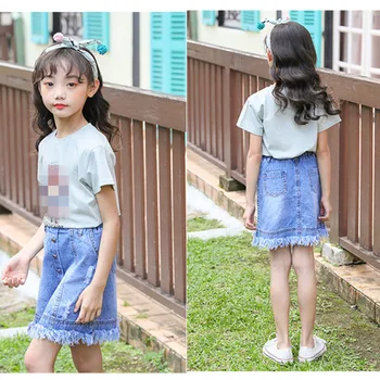 6 iki 16 metų vaikai & paauglys mergaičių vasaros džinsinio kankina džinsai, sijonai, vaikų mados atsitiktinis sijonas drabužių