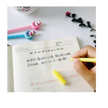 6 vnt Moon & Vienaragis gelio rašiklis, 0,5 mm, tušinukai Juodos spalvos rašalo rašyti Vaikams dovanų Raštinės reikmenys Biuro Mokykliniai reikmenys F039