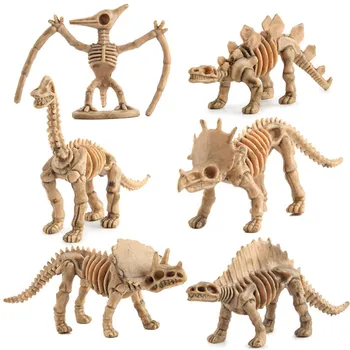 6 Vnt./Set Dinozaurų Iškastinio Skeleto Rinkinys Gyvūnų Imitavimo Modelį Žaislas Juros Periodo Veiksmų Skaičiai Švietimo Žaislas Vaikams
