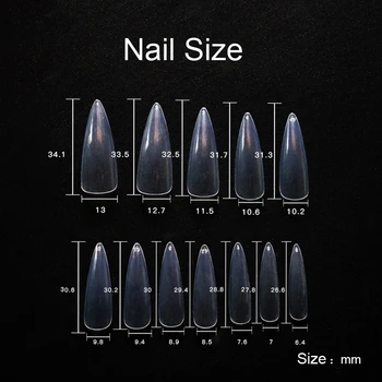 600pcs/maišelis Ilgai Stiletto Nagai Skaidrus Nails UV Gelio Įrankiai, Pilnas draudimas Lenkti Plastikiniai Vinys 