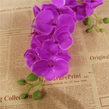 60cm Dirbtinių Gėlių Nekilnojamojo Touch Latekso 2 Filialo Drugelis Orchidėjų Žiedų su Lapais Vestuvių Home Hotel Apdailos Flores