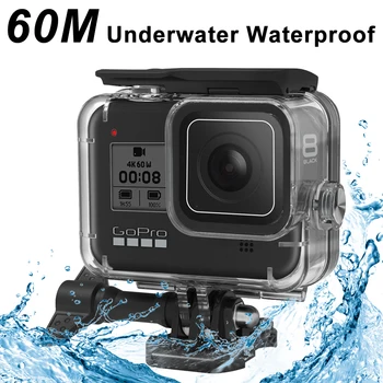 60m po vandeniu Vandeniui Atveju GoPro Hero 8 Apsauginį Korpuso Dangtelį Korpusas Juodas Fotoaparatas Objektyvo Apsauginis Dangtelis Būsto Mount