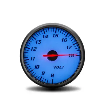 60MM Voltmeter Volt Matuoklis Daviklis Mėlynas LED Apšvietimas 8-18 V Lenktynių Automobilio Įtampos Matuokliai 12V Sunkvežimis su Gauge Pod Turėtojas