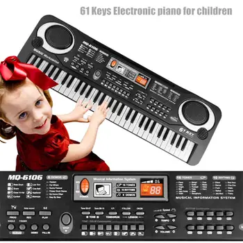 61Keys Elektrinis Pianinas Vaikams Dovanų Elektros Klavišą Valdybos Fortepijonas Nešiojamas Skaitmeninis Muzikos Elektroninių Klavišinių Muzikos Mokymosi Žaislas