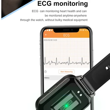 696 DTX EKG Smart Žiūrėti 2020 1.78 Colių Didelis 420*485 HD 2.5 D Ekrano IP68 Vandeniui Oro Dual Režimai Smartwatch Vyrai Moterys