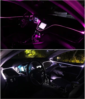 6M 10M RGB Optinio Pluošto Atmosfera Lempos, Automobilių Interjero, Aplinkos Šviesos Dekoratyvinės Audi A4 B6 B7 B8 A6 C5 C6 C7 A3 A5 Q3 Q5 Q7 TT