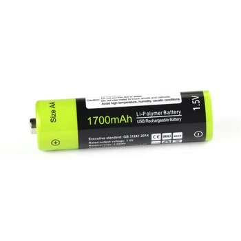 6pcs/daug Karšto pardavimo ZNTER AA Įkraunamos Baterijos 1,5 V AA 1700mAh USB Įkraunama Ličio Baterija Bateria be Micro USB Kabelio