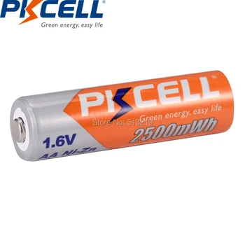 6PCS PKCELL 2500mWh 1.6 V Ni-Zn AA Įkraunamos Baterijos Baterijų