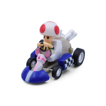 6Styles/Set Super Mario Mini Kart Traukti Atgal, Automobilių Luigi, Rupūžė Naršyklė Koopa Donkey Kong Princess Peach Automobilių Skaičius Žaislai Vaikams