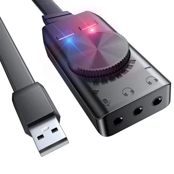 7.1 Kanalo USB Garso Plokštę Kompiuteris Nešiojamas Išorinis Garso Adapteris Kortelę su 3,5 mm Ausinių Prievadai