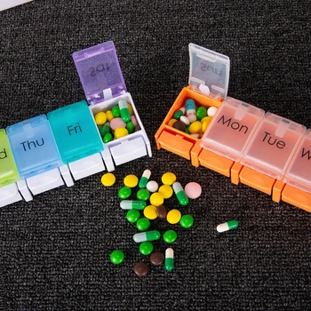 7 Tinklai Paspauskite Stiliaus Tablečių Laikymo Dėžutė 7 Dienų Savaitės Saldainiai Medicina Balionėlis Nešiojamų Narkotikų Papuošalai Klasifikacija Konteinerių Kelionė