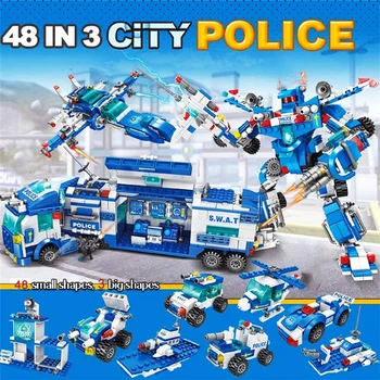 700 VNT Miesto Policijos Nuovadą, Statyba Blokai, Automobilių Mini Duomenys Žaislai Vaikams Berniukai Miesto Statybos Orlaivių Mech Robotas Modelis Žaislas