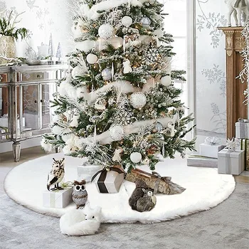 78/90cm Baltas Pliušinis Kalėdų Medis, kiliminė danga, papuošalai Kalėdų eglutę Sijonas Navidad Namų Puošybai Kalėdų Ornamentu