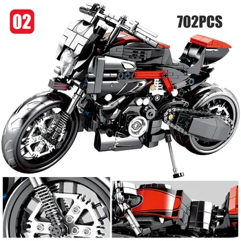 799PCS Miestas Moto Lenktynės Motociklai Modelio Blokai Techninės Motociklo Transporto priemonių Plytų Švietimo Žaislai Berniukams