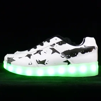 7ipupas Spalvinga Šviesos sportbačiai Unisex led batų berniukas su apšviesta vienintelis vaikams šviesą batų mergina Žėrintis Usb mokestis sportbačiai