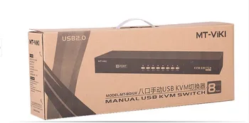 8 Prievadai USB 2.0 Vadovas KVM SWITCH VGA 19' Rack mountable m. Darbalaukio Valdiklis 1920*1440 Hot plug MT-801UK