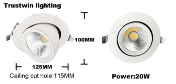 8 vnt. LED kamieno šviesos žemyn Lubų LED spot light pritemdomi Tamsos ratas ratatable reguliuojamas LED downlight pritemdomi