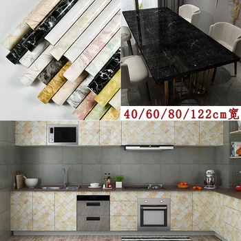80cm Virtuvės naftos lipdukai, lipnios marmuro modelis vandeniui kabineto viryklė stalviršio tapetai darbalaukio vonios kambario renovacija
