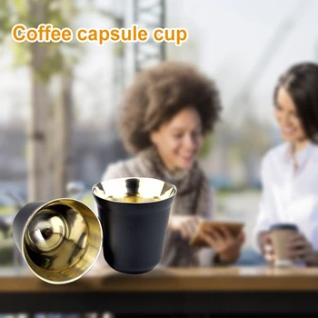 80ml Dvigubos Sienelės Kavos Puodelis Nerūdijančio Plieno Kavos Puodelius Espresso kavos puodeliai Izoliacija Kavos Puodelio Kapsulė Puodelis Arbatos, Kavos Puodeliai
