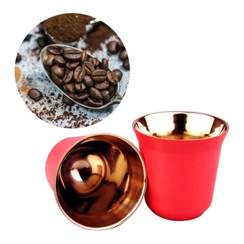 80ml Dvigubos Sienelės Kavos Puodelis Nerūdijančio Plieno Kavos Puodelius Espresso kavos puodeliai Izoliacija Kavos Puodelio Kapsulė Puodelis Arbatos, Kavos Puodeliai