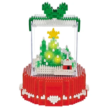 810pcs Mini Diamond Blokai LED Linksmų Kalėdų Eglutės Kūrimo Bloką 