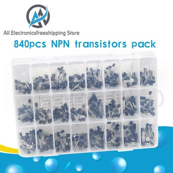 840pcs/set 24Values TO-92 Tranzistorius Asortimentas Rinkinys BC327 BC337 BC547 tranzistorius 2N2222 3904 3906 C945 PNP/NPN tranzistorių pack