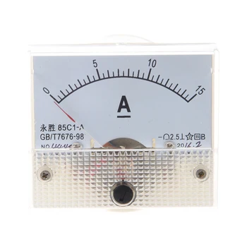 85C1 DC 0-15A Stačiakampio Analoginis Pultas Ammeter Indikatorius