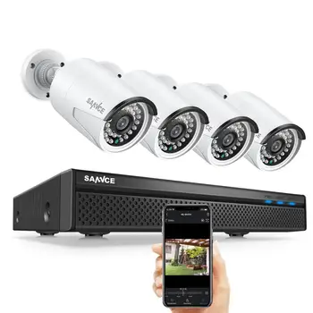 8ch 5MP POE Kit H. 264+ NVR CCTV Apsaugos Sistema, Lauko Vandeniui 2MP, IR IP Kamera su Mikrofonu Garso Įrašo Priežiūros SANNCE