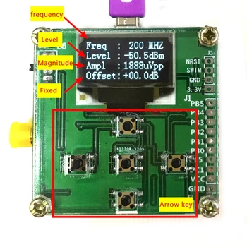 8GHz 1-8000Mhz OLED RF Galios Matuoklis -55 iki -5 dBm + Sofware RF Slopinimas Vertė