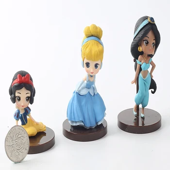 8pcs mielas Disney Princeses Skaičius Žaislai, Lėlės Mer, snieguolė Rapunzel Ariel 