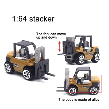 8Pcs Mini Statybos Sunkvežimių Automobilių Modeliai Kelio Ženklą Miesto Žemėlapyje Kilimų Lydinio Inžinerijos Transporto priemonių Žemėlapis Kelio Ženklas Žaislų Rinkinys Vaikams Žaislų Rinkinys