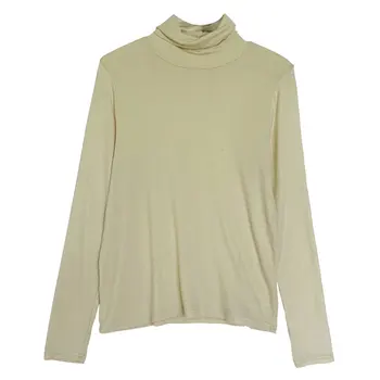 9 spalvų 2019 m. rudenį moterų viršūnių slim vientisos spalvos ilgomis rankovėmis golfo/O kaklo t marškinėliai, moteriški marškinėliai, femme (X1080