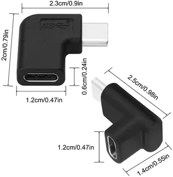 90 Laipsnių USB C 3.1 C Tipo Vyrų ir Moterų Adapteris,Dešiniuoju & Kairę ir Aukštyn & Žemyn Kampu Paramos Duomenimis,Krovimas,Video,HDMI Hub