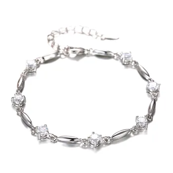 925 sterlingas sidabro mados blizga kristalų ponios'bracelets juvelyriniai dirbiniai didmeninė ne išnyks apyrankę vestuvių dovana lašas laivybos