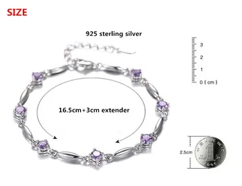925 sterlingas sidabro mados blizga kristalų ponios'bracelets juvelyriniai dirbiniai didmeninė ne išnyks apyrankę vestuvių dovana lašas laivybos