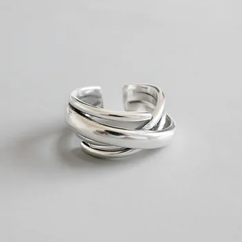 925 sterlingas sidabro multi-layer kryžiaus moteriški žiedai smulkūs papuošalai 2020 m., punk sidabras 925 žiedo moteris šalis draugystės dovanos