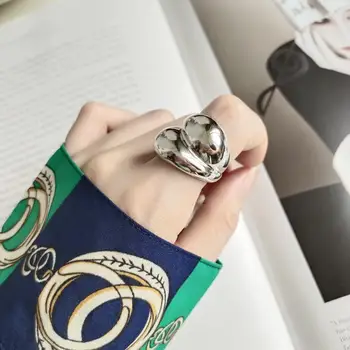925 sterlingas sidabro žiedas asmenybės aukštos kokybės poliruoto žiedas temperamento tipas rodomuoju pirštu atidaryti žiedas moterims, papuošalai
