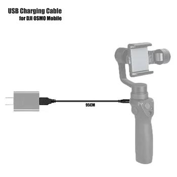 95cm USB Laidas Krovimo Laidas DJI OSMO Mobiliojo 3-Ašis Nešiojamą Gimbal Stabilizatorius Power Bank USB kabelį Prijunkite Laidą OSMO