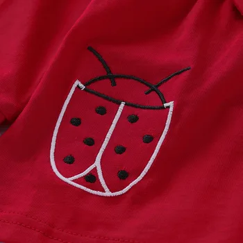 99 Rudenį Medvilnės Kostiumas, Raudonas Ilgas rankovėmis Mergaitėms Mados Gyvūnų 2 vnt rinkiniai 1-2 metų vaikiški drabužiai