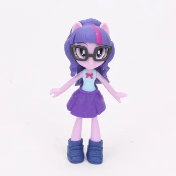 9CM Mano Mažai Pony Žaislai Equestria Merginos Twilight Sparkle Žaisti Pinkie Pie Vaivorykštė Brūkšnys PVC Veiksmų Skaičius, Surinkimo Lėlės Žaislas