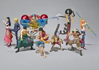 9pcs/set Franky Nami Robin Luffy Zoro Sanji Usopp Brook Chopper One Piece Anime Kolekcinių figūrėlių, Anime Žaislas, žaislai